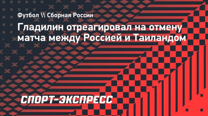 Гладилин: «В том, что матч Россия — Таиланд отменился, никакой проблемы нет»