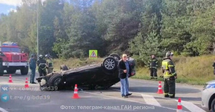 Наехал на дерево и перевернулся посреди дороги: под Светлым произошло ДТП