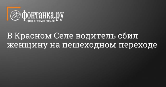 В Красном Селе водитель сбил женщину на пешеходном переходе