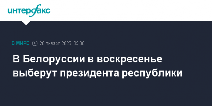 В Белоруссии в воскресенье выберут президента республики