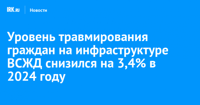 Уровень травмирования граждан на инфраструктуре ВСЖД снизился на 3,4% в 2024 году