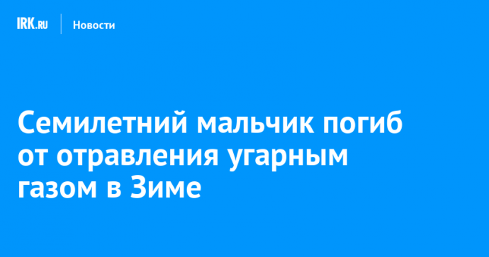 Семилетний мальчик погиб от отравления угарным газом в Зиме