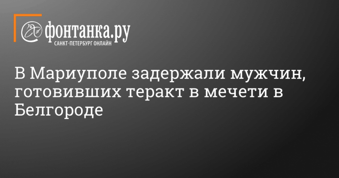 В Мариуполе задержали мужчин, готовивших теракт в мечети в Белгороде