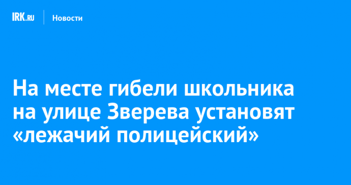 На месте гибели школьника на улице Зверева установят «лежачий полицейский»