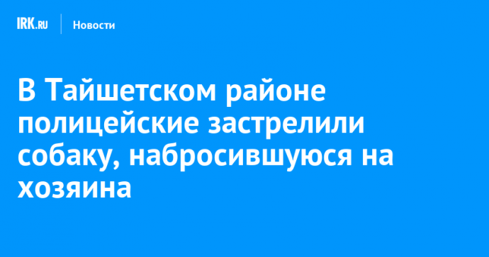 В Тайшетском районе полицейские застрелили собаку, набросившуюся на хозяина