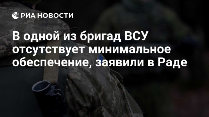 В одной из бригад ВСУ отсутствует минимальное обеспечение, заявили в Раде