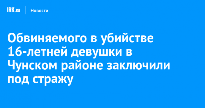 Обвиняемого в убийстве 16-летней девушки в Чунском районе заключили под стражу