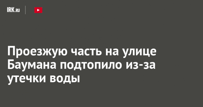 Проезжую часть на улице Баумана подтопило из-за утечки воды