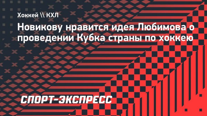 Новикову нравится идея Любимова о проведении Кубка страны по хоккею