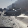 Полный фарш. Фура устроила ДТП и поставила объездную трассу в жесткую пробку