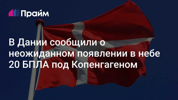 В Дании сообщили о неожиданном появлении в небе 20 БПЛА под Копенгагеном