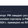 Минпромторг РФ ожидает роста объема онлайн-торговли в РФ по итогам 2024 г. примерно на 50%