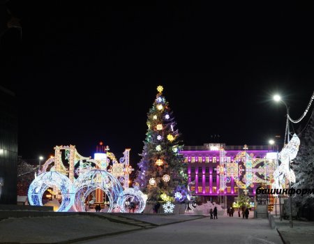 В Уфе на площади Ленина начали ставить главную ёлку города