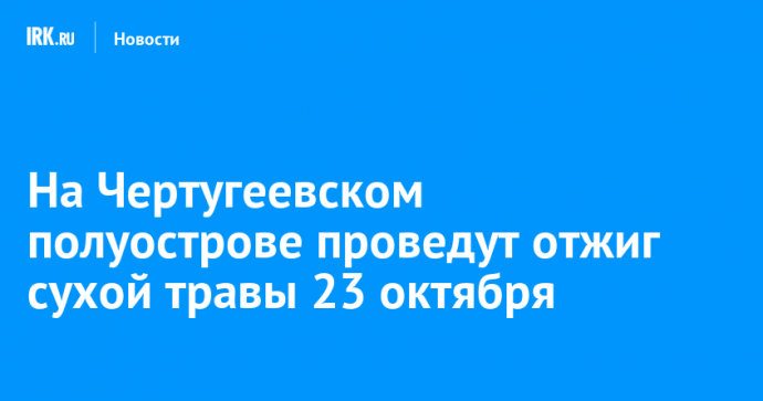 На Чертугеевском полуострове проведут отжиг сухой травы 23 октября