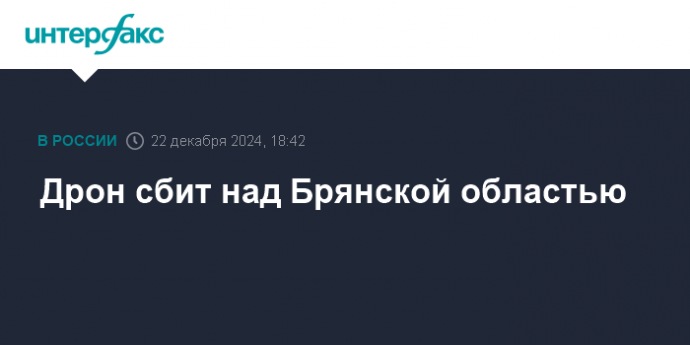 Дрон сбит над Брянской областью