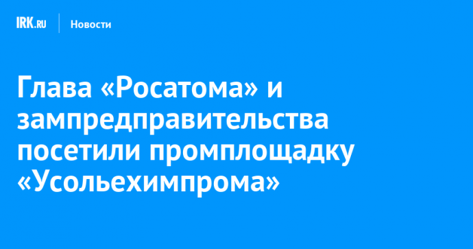 Глава «Росатома» и зампредправительства посетили промплощадку «Усольехимпрома»