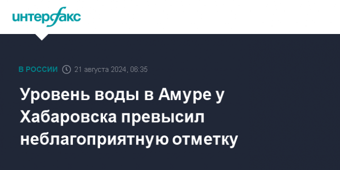 Уровень воды в Амуре у Хабаровска превысил неблагоприятную отметку