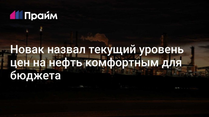 Новак назвал текущий уровень цен на нефть комфортным для бюджета