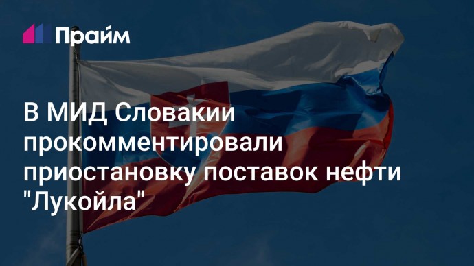 В МИД Словакии прокомментировали приостановку поставок нефти "Лукойла"