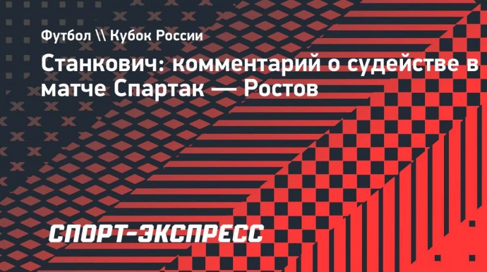 Станкович о судействе: «С первого дня я понял, что многих тут интересуют нефутбольные вещи»