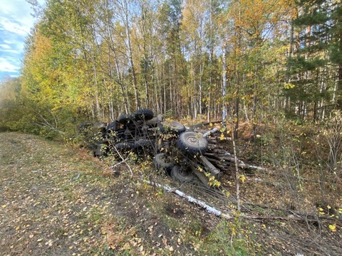 В Мордовии грузовой "Урал" опрокинулся в кювет, водитель погиб