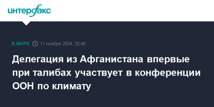 Делегация из Афганистана впервые при талибах участвует в конференции ООН по климату