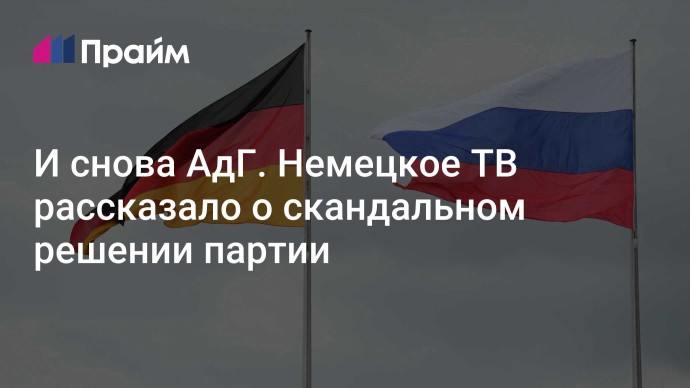 И снова АдГ. Немецкое ТВ рассказало о скандальном решении партии