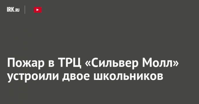 Пожар в ТРЦ «Сильвер Молл» устроили двое школьников