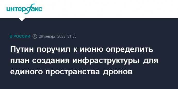 Путин поручил к июню определить план создания инфраструктуры для единого пространства дронов