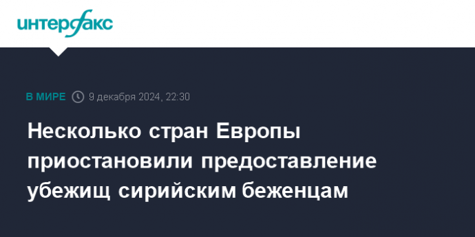 Несколько стран Европы приостановили предоставление убежищ сирийским беженцам