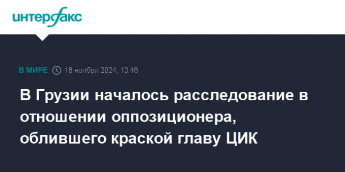 В Грузии началось расследование в отношении оппозиционера, облившего краской главу ЦИК