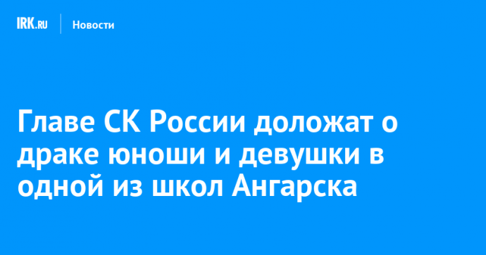 Главе СК России доложат о драке юноши и девушки в одной из школ Ангарска