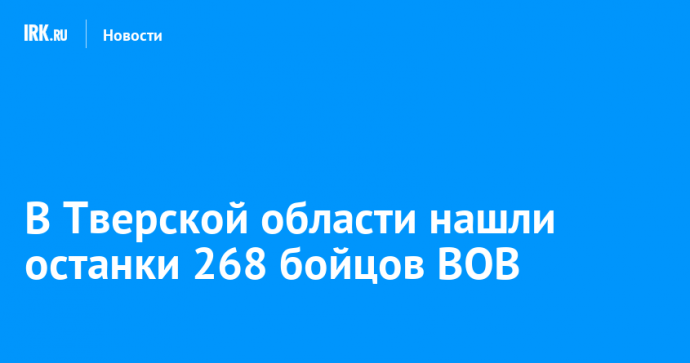 В Тверской области нашли останки 268 бойцов ВОВ