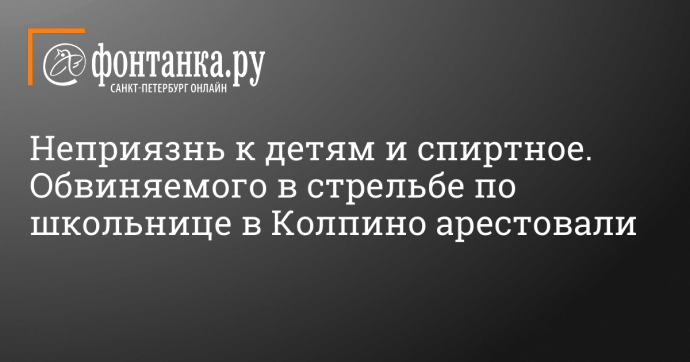 Неприязнь к детям и спиртное. Обвиняемого в стрельбе по школьнице в Колпино арестовали