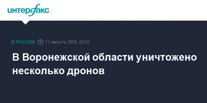 В Воронежской области уничтожено несколько дронов