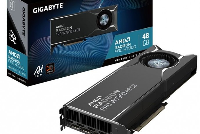 Gigabyte представила профессиональную видеокарту Radeon PRO W7800 AI TOP с увеличенным до 48 Гбайт объёмом памяти GDDR6