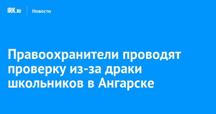 Правоохранители проводят проверку из-за драки школьников в Ангарске