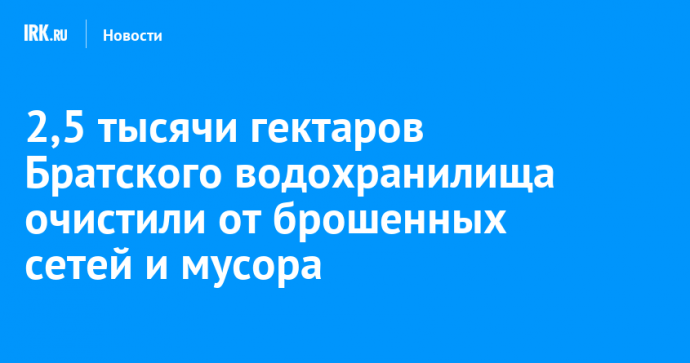 2,5 тысячи гектаров Братского водохранилища очистили от брошенных сетей и мусора