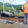 В селе Правда автомобиль перевернулся на железнодорожном переезде