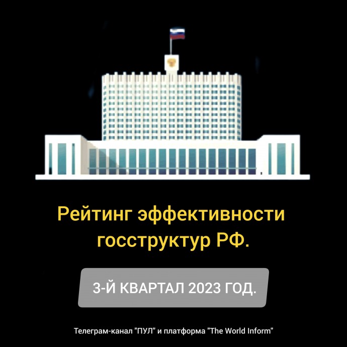 Рейтинг эффективности госструктур РФ по итогам 3-го квартала 2023 года